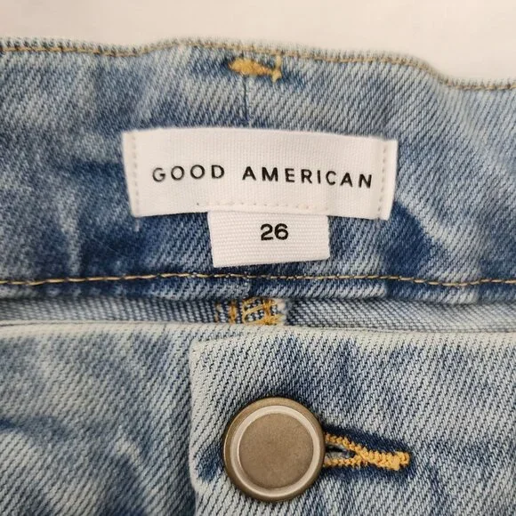 NWT Good American Flare Leg  Jeans sz 26 Light Wash Denim With Flat-Tummy Tech - Picture 12 of 14